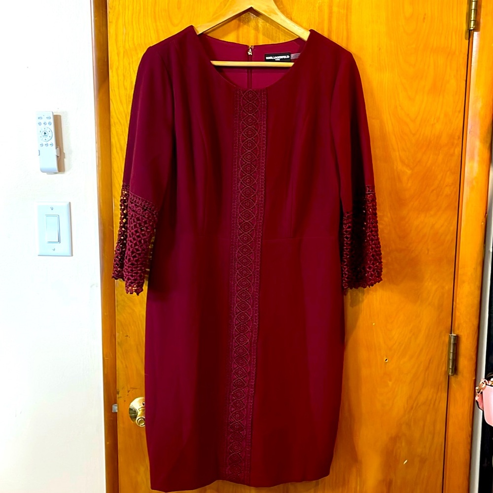 Burgundy KL knee-length dress